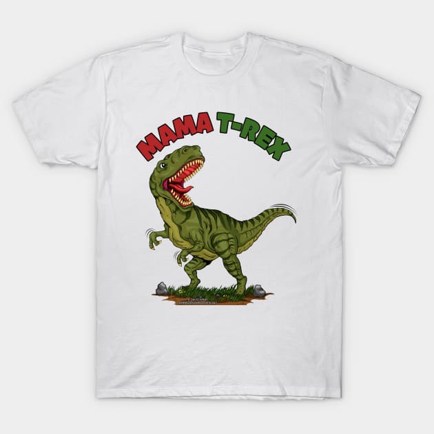 Mama T-Rex Dinosaur Funny Mothers Day Novelty Gift T-Shirt by Airbrush World